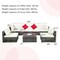 Costway 7PCS Patio Rattan Furniture Set Sectional Sofa Garden White Cushion